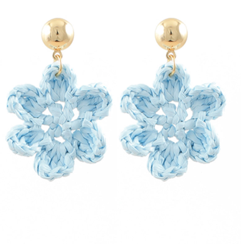 Raffia Flower Earrings
