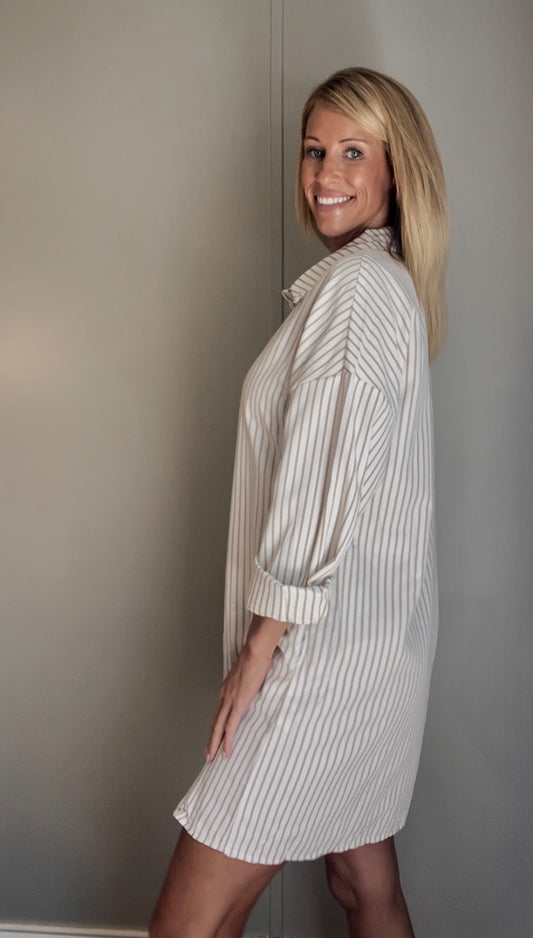 Classic Stripe Button Down Dress