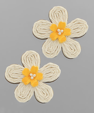 Rattan Floral Earrings
