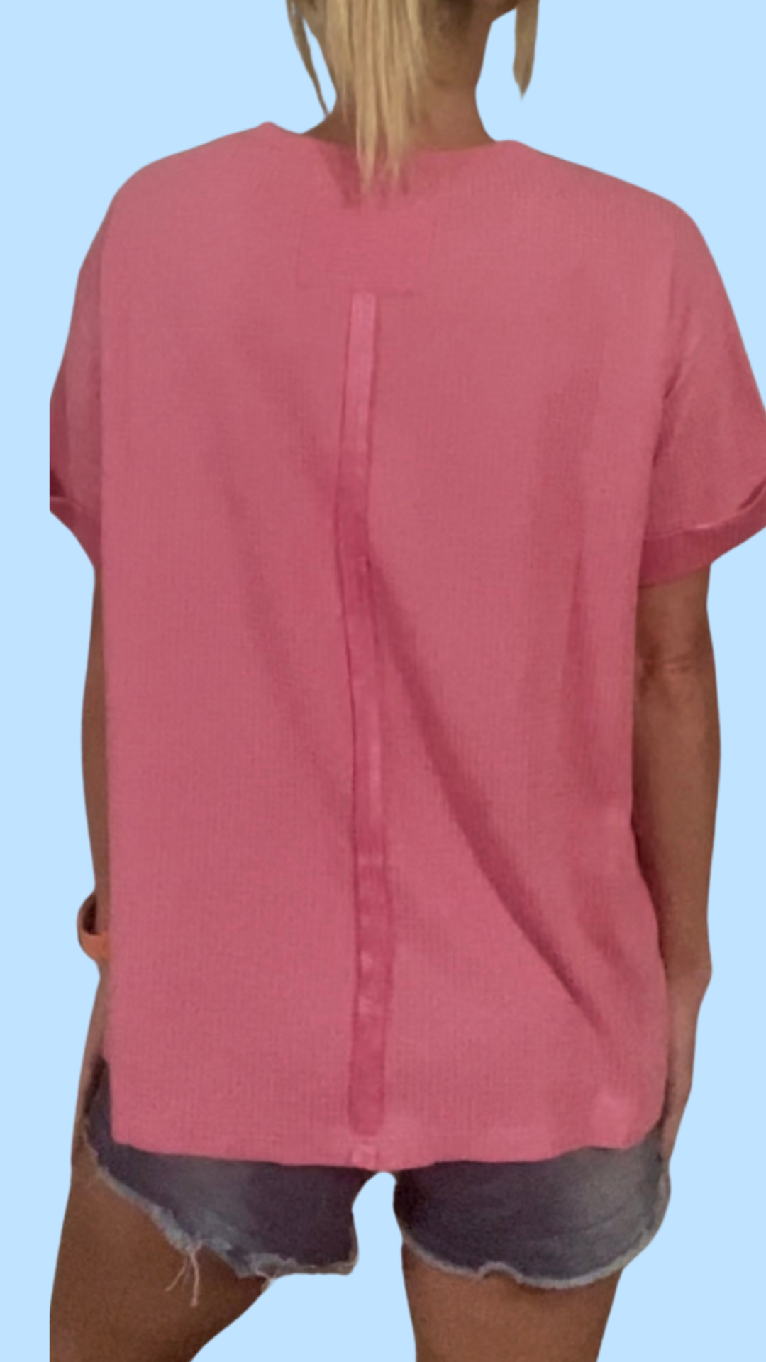 Short Sleeve Two-Tone Thermal Top