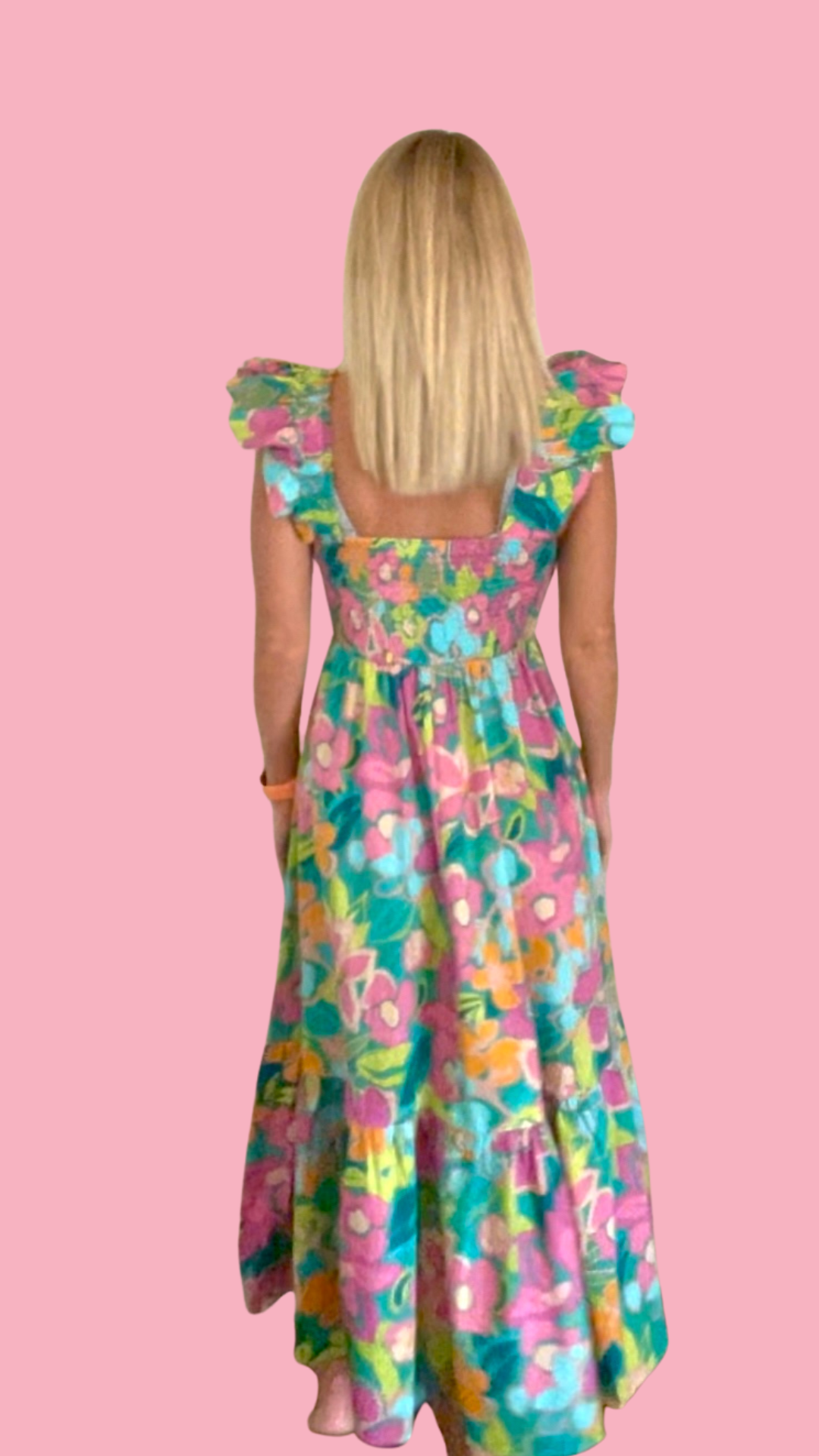 Bright Floral Midi Dress