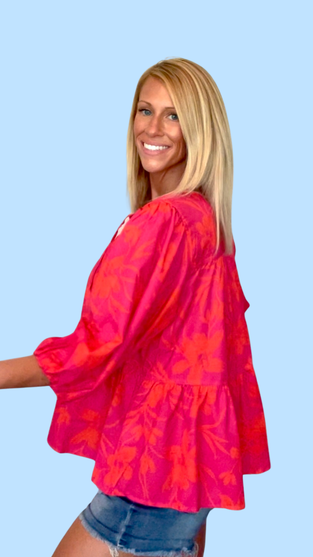Fuchsia Floral Blouse
