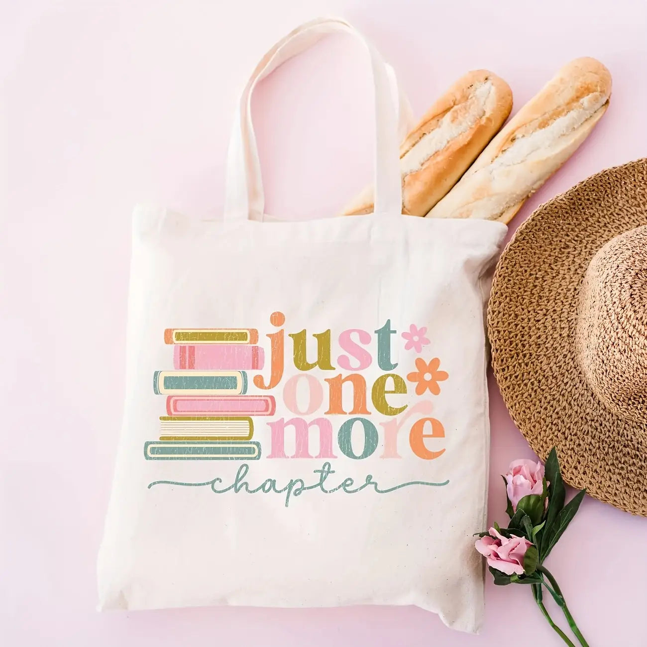 Just One More Chapter Tote – Colorful Book Lover’s Bag