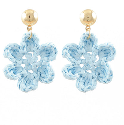 Raffia Flower Earrings