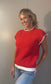 Drop Shoulder Sweater Knit With Contrast Stitching Detail