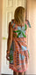 Coral Tropical Print Cotton Dress