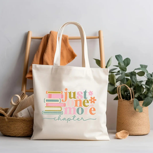 Just One More Chapter Tote – Colorful Book Lover’s Bag